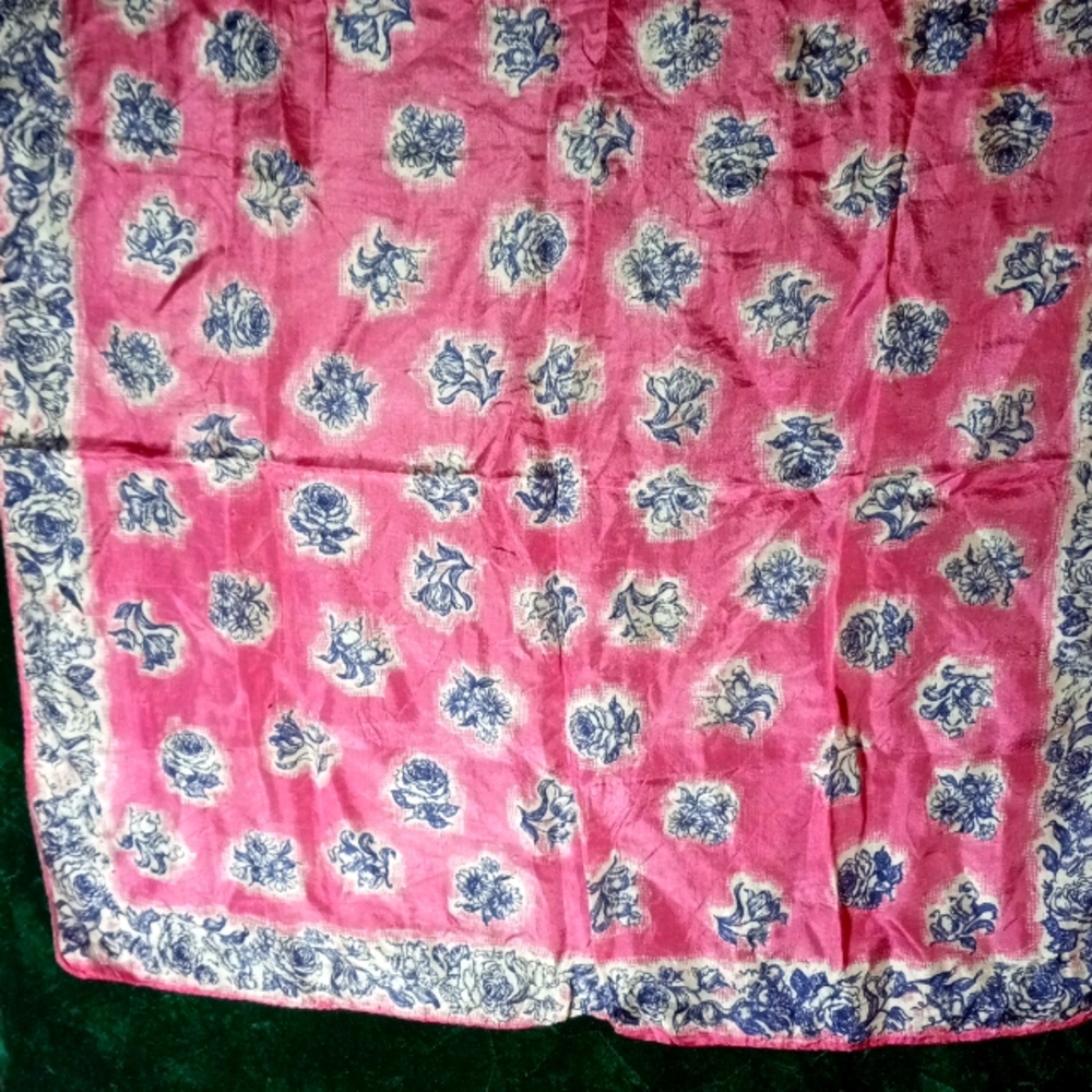 Scarf-4  pink ,white and blue scarf